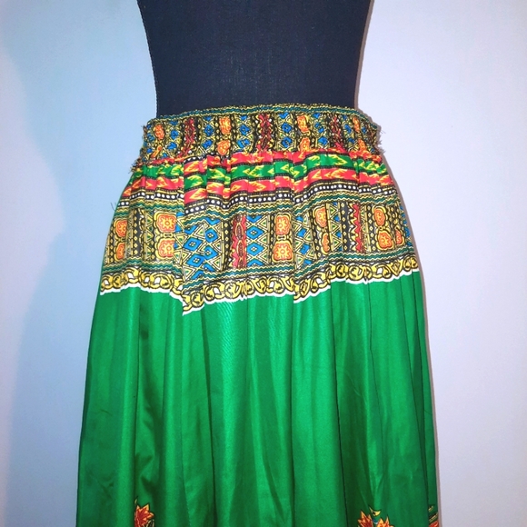 Multicolored Full A-line Long Maxi Skirt - Picture 3 of 12